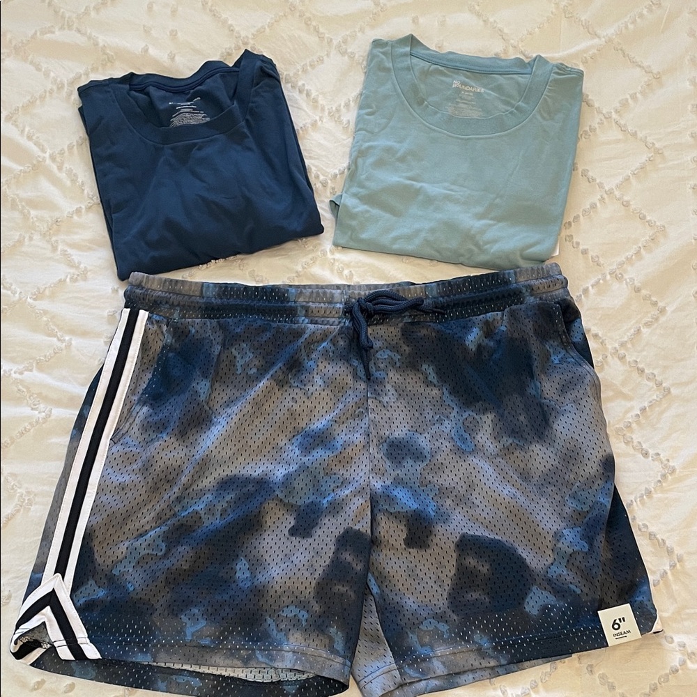 No Boundaries T-Shirts and matching shorts nwt 3 piece set XL